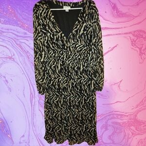 Sofia Vergara Size XL Midi Dress Long Sleeve Animal Print